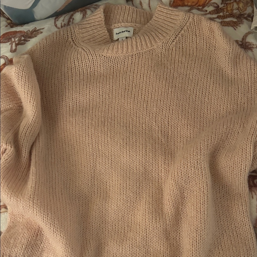 Frank & Oak Soft Blush Crew Neck Sweater